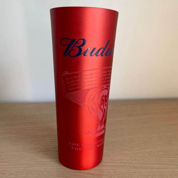 Pair of FIFA World Cup Qatar 2022 Budweiser Original Aluminum Tumblers Glasses - Picture 3 of 6